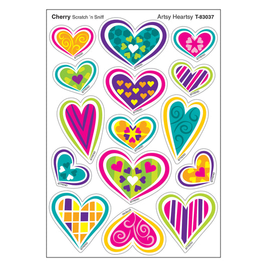 Artsy Heartsy/Cherry Mixed Shapes Stinky Stickers®, 60 Count