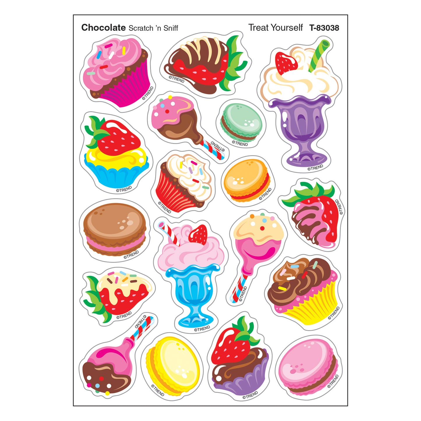 Treat Yourself/Chocolate Mixed Shapes Stinky Stickers®, 72 Count