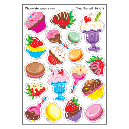 Treat Yourself/Chocolate Mixed Shapes Stinky Stickers®, 72 Count