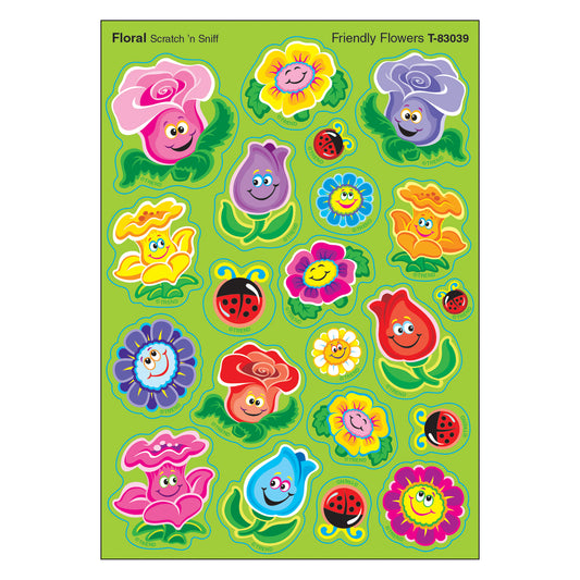 Friendly Flowers/Floral Mixed Shapes Stinky Stickers®, 84 Count