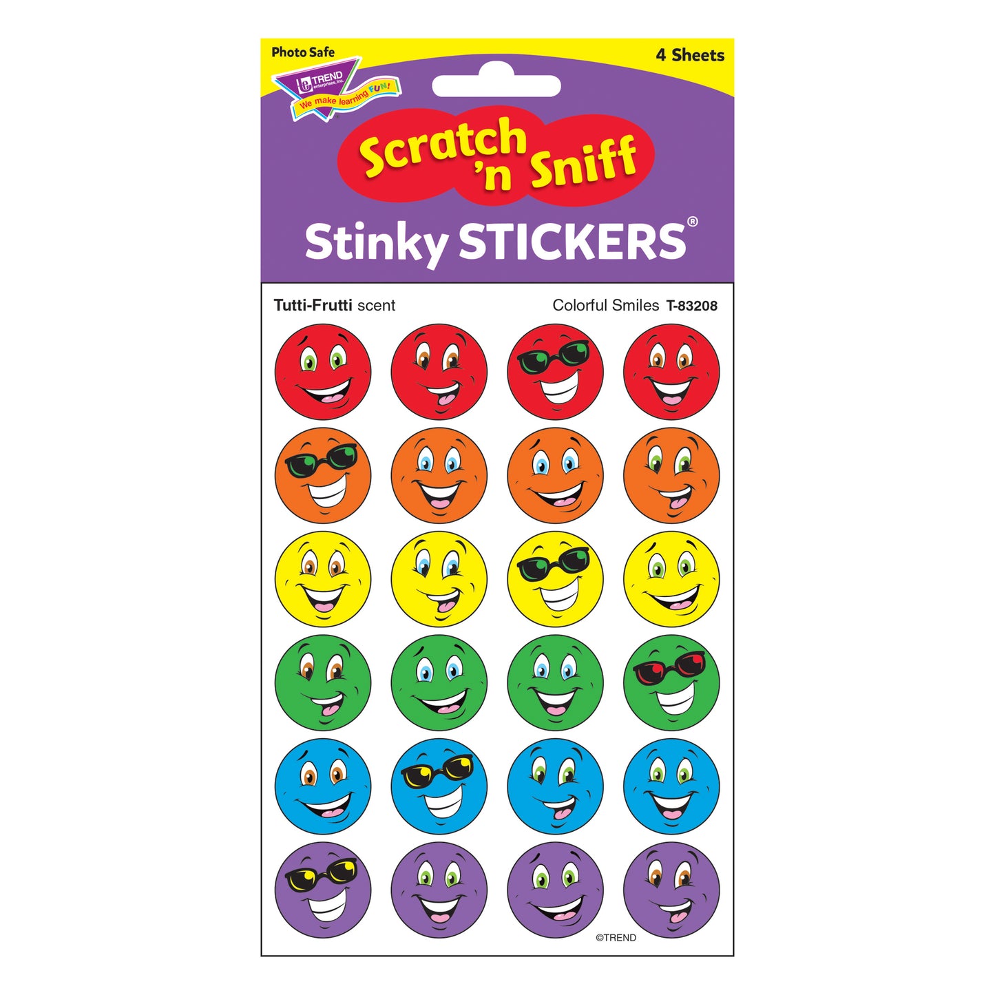 Colorful Smiles/Tutti-Frutti Stinky Stickers®, 96 ct.