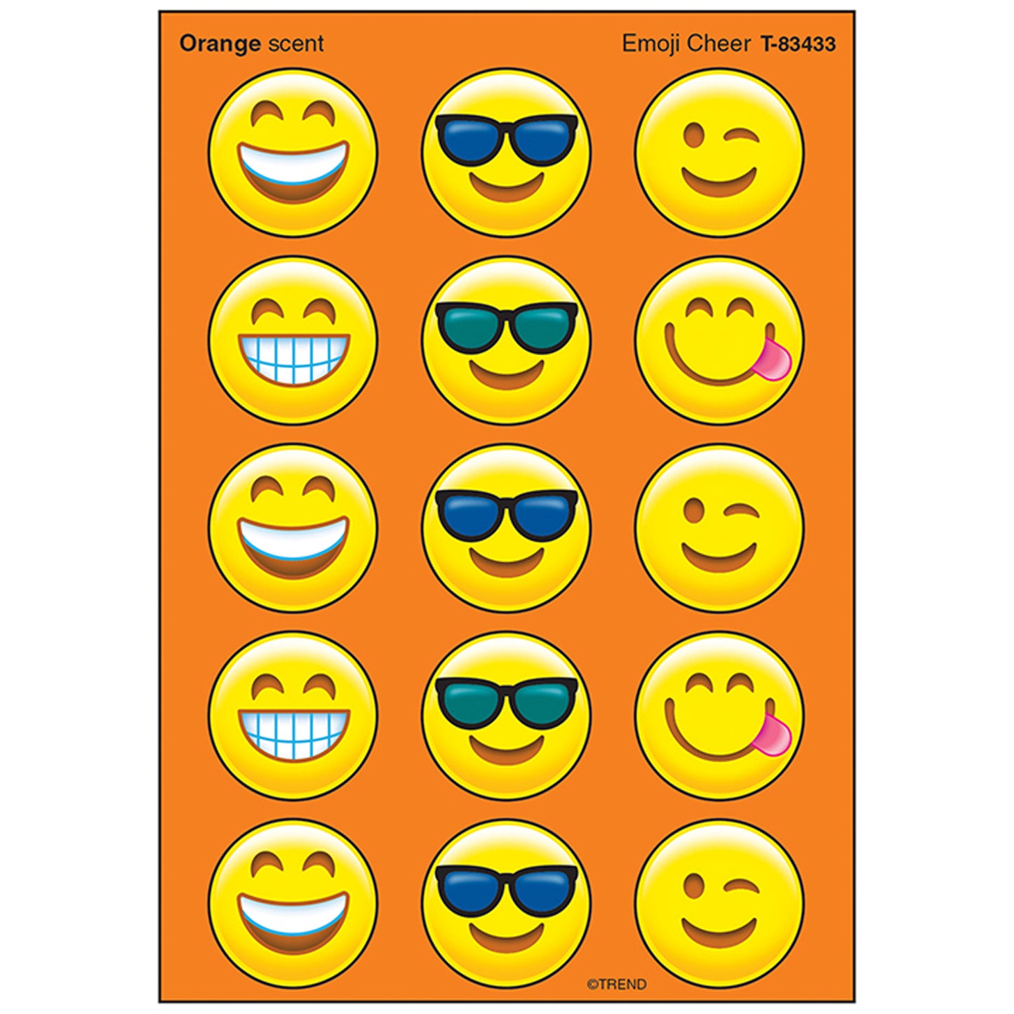 Emoji Cheer/Orange Stinky Stickers®, 60 ct.