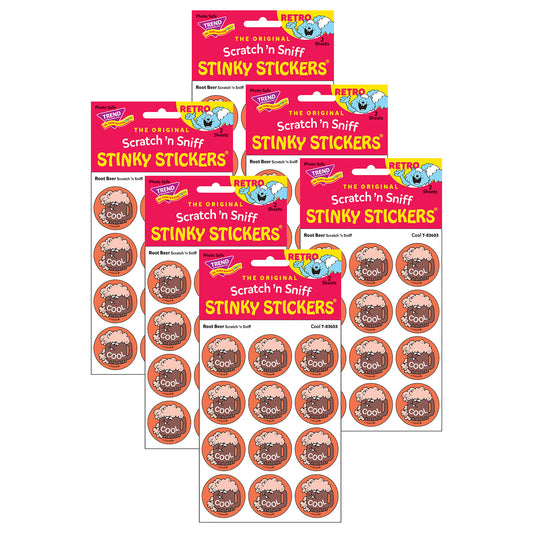 Cool/Root Beer Scented Stickers, 24 Per Pack, 6 Packs