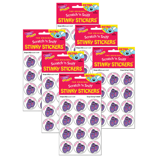 Grape Going!/Grape Jelly Scented Stickers, 24 Per Pack, 6 Packs