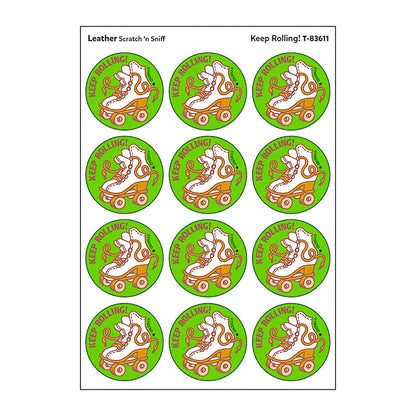 Keep Rolling!/Leather Scented Stickers, 24 Per Pack, 6 Packs