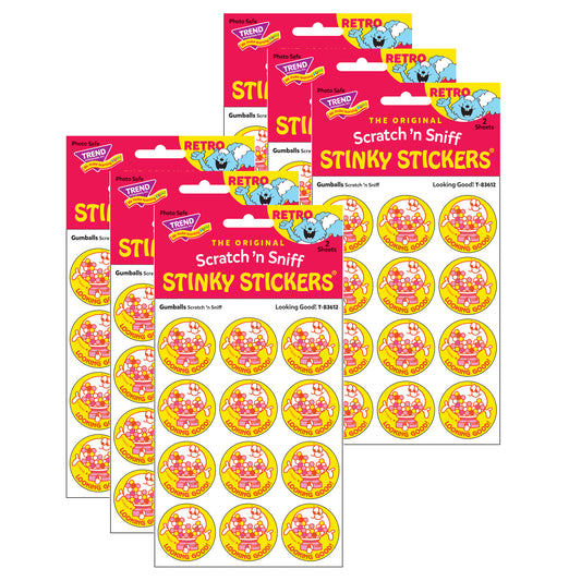 Looking Good!/Gumballs Scented Stickers, 24 Per Pack, 6 Packs