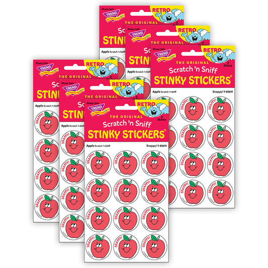 Snappy!/Apple Scented Stickers, 24 Per Pack, 6 Packs