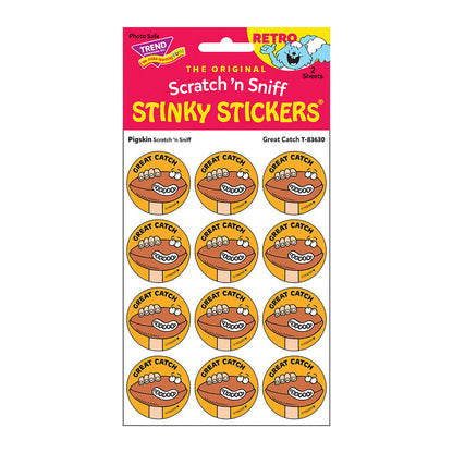 Great Catch/Pigskin Scent Retro Scratch 'n Sniff Stinky Stickers®, 24 Per Pack, 6 Packs