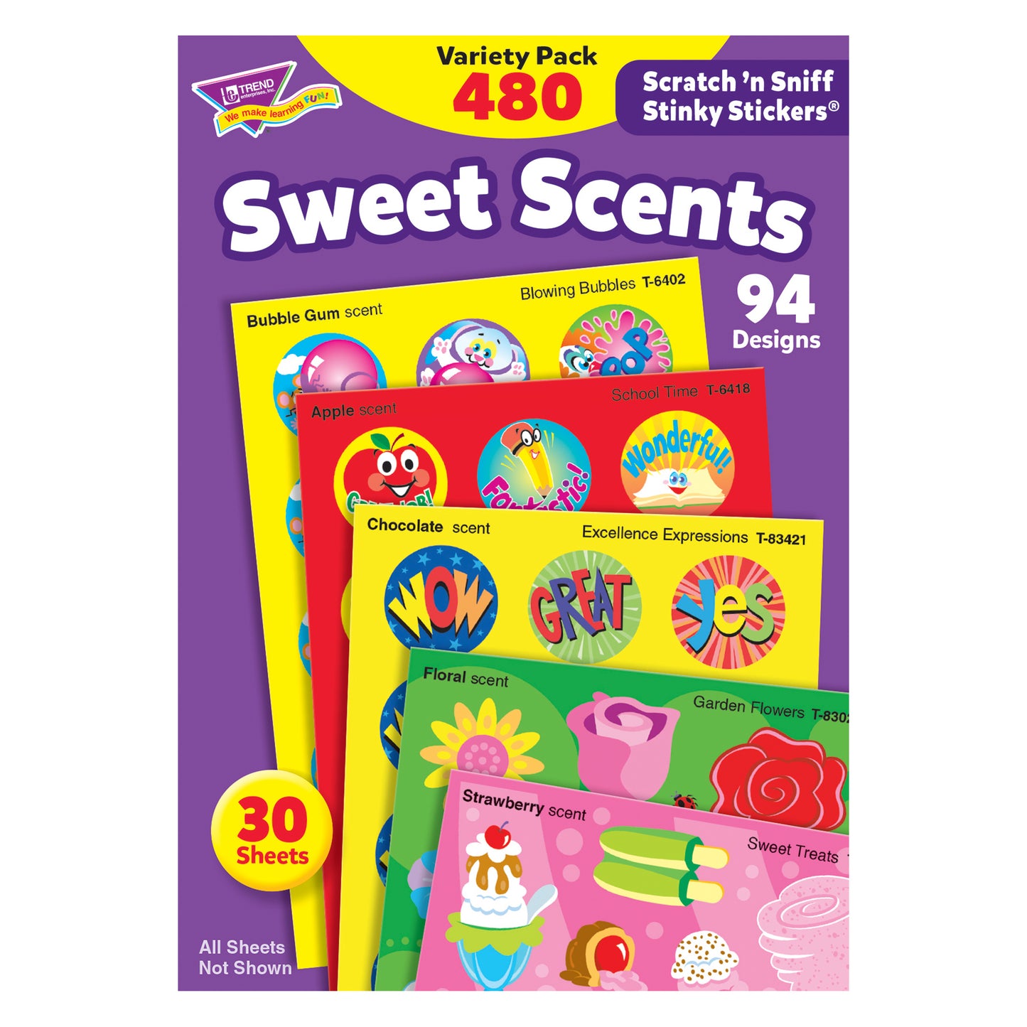 Sweet Scents Stinky Stickers® Variety Pack, 480 ct