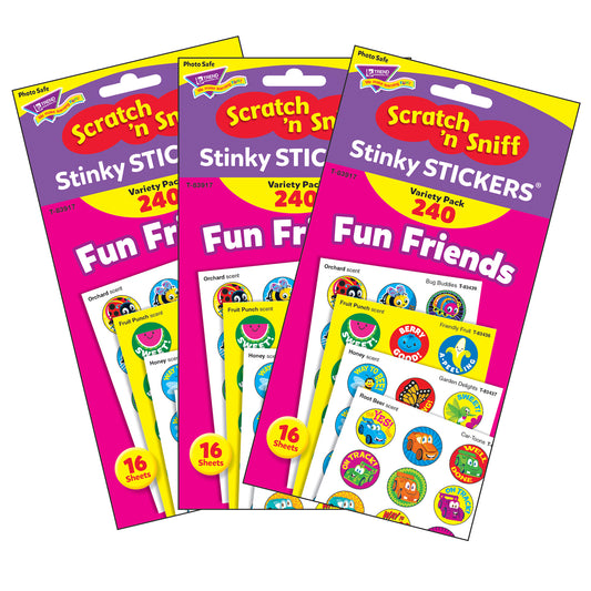 Fun Friends Stinky Stickers® Variety Pack, 240 Per Pack, 3 Packs