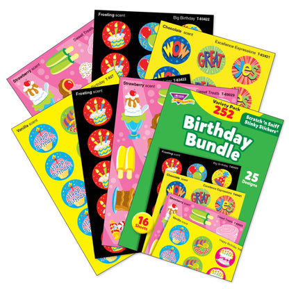 Birthday Bundle Stinky Stickers Variety Pack, 252 Per Pack, 3 Packs