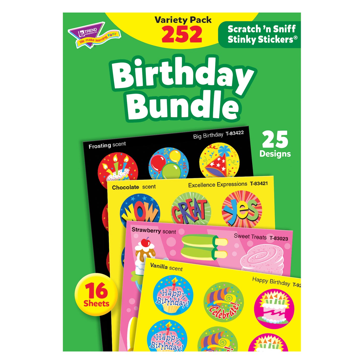 Birthday Bundle Stinky Stickers Variety Pack, 252 Per Pack, 3 Packs