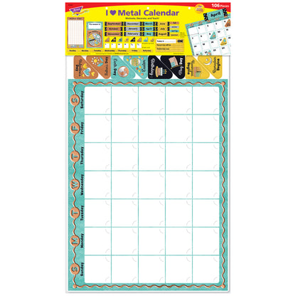 I ♥ Metal Calendar Bulletin Board Set, 2 Sets