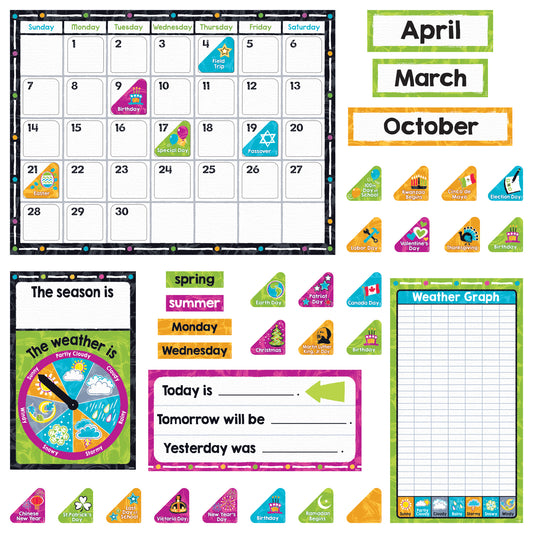 Color Harmony Calendar Bulletin Board Set, 2 Sets