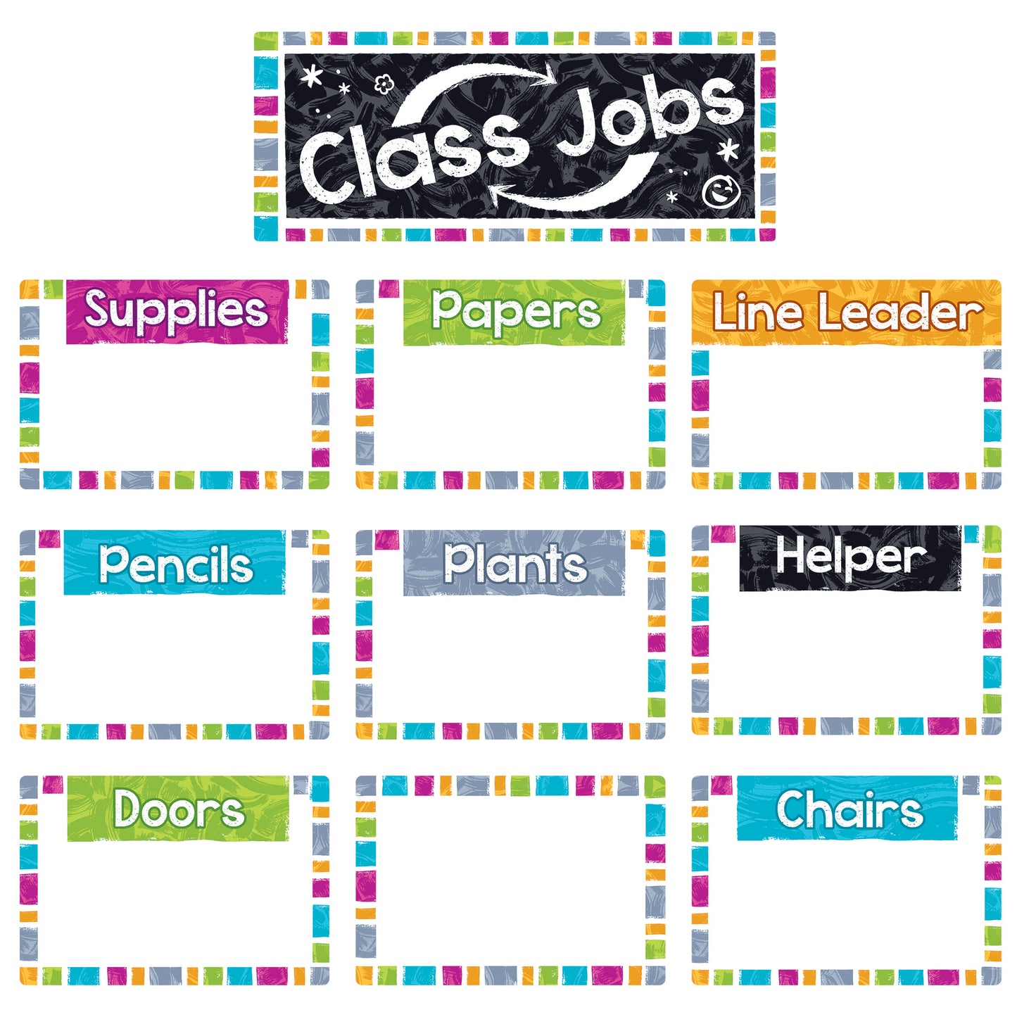 Color Harmony WipeOff® Class Jobs Mini Bulletin Board Set