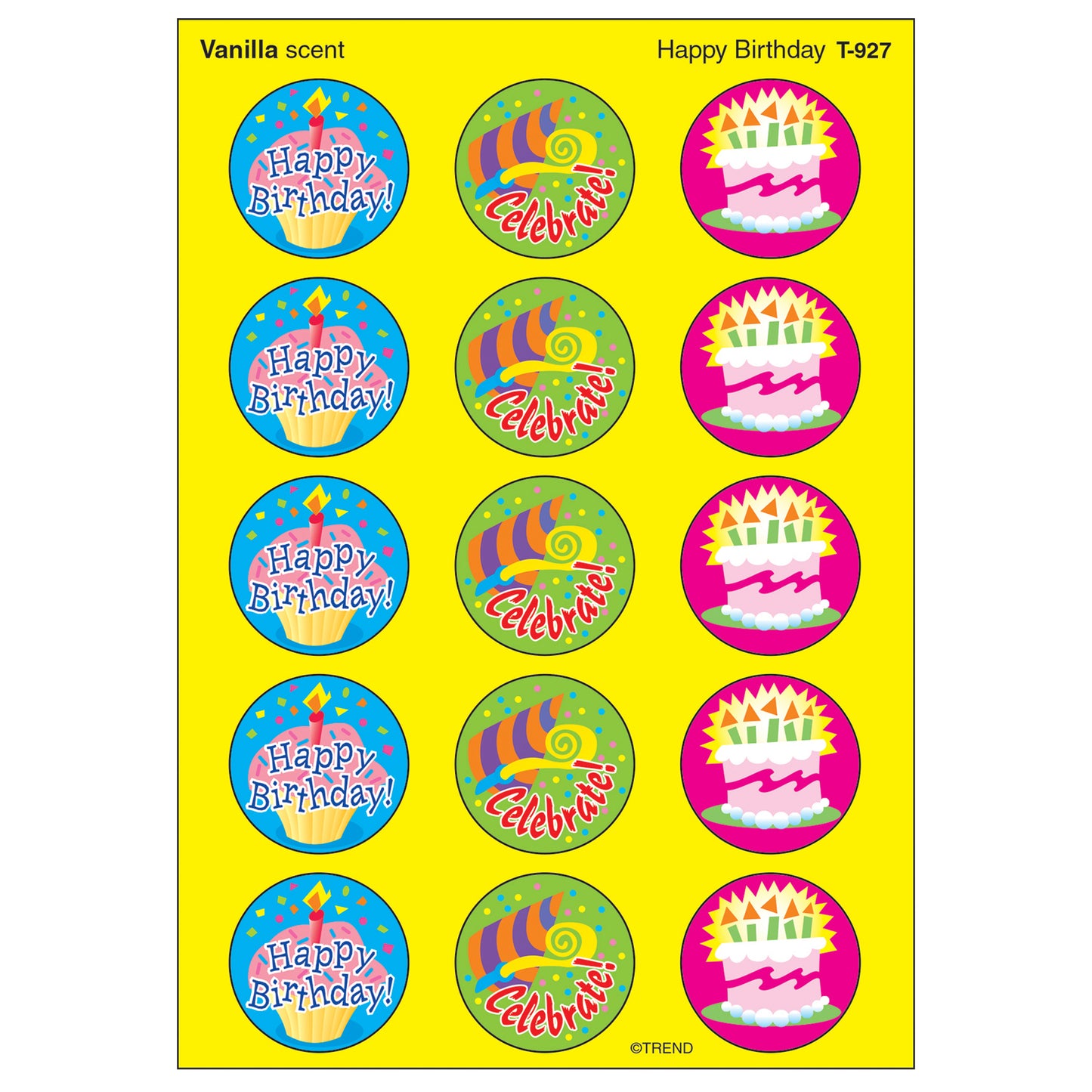 Happy Birthday/Vanilla Stinky Stickers®, 60 ct.