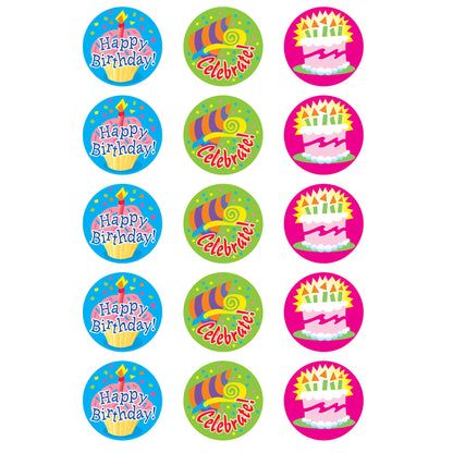 Happy Birthday/Vanilla Stinky Stickers®, 60 Per Pack, 12 Packs