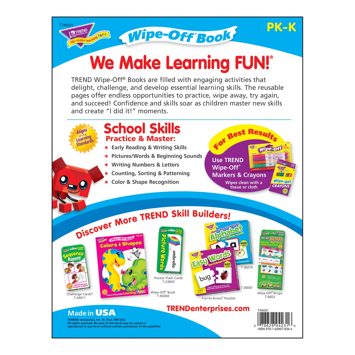 School Skills Wipe-Off® Book Wipe-Off® Book, 28 pgs, Pack of 3