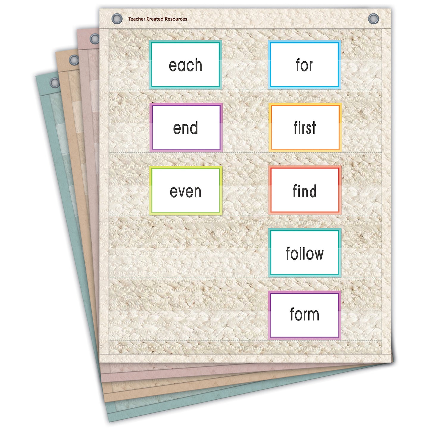 Woven Magnetic Mini Pocket Charts, 14" x 17", Set of 4