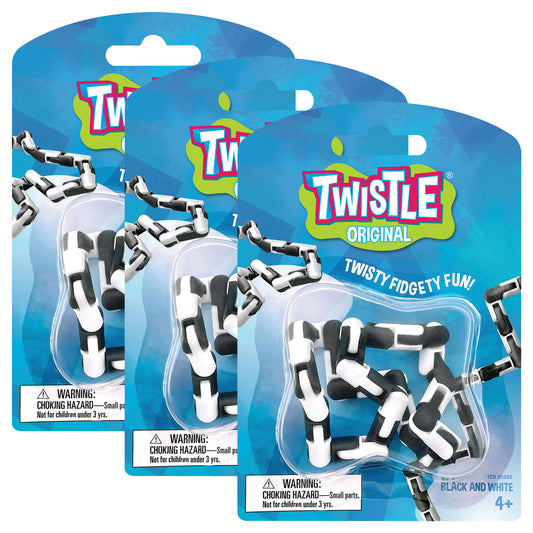 Twistle Original, Black & White, Pack of 3