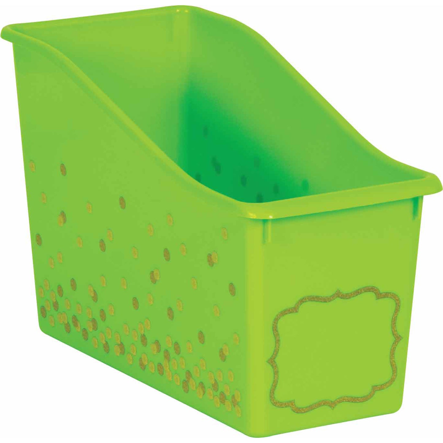 Lime Confetti Plastic Book Bin, Pack of 3