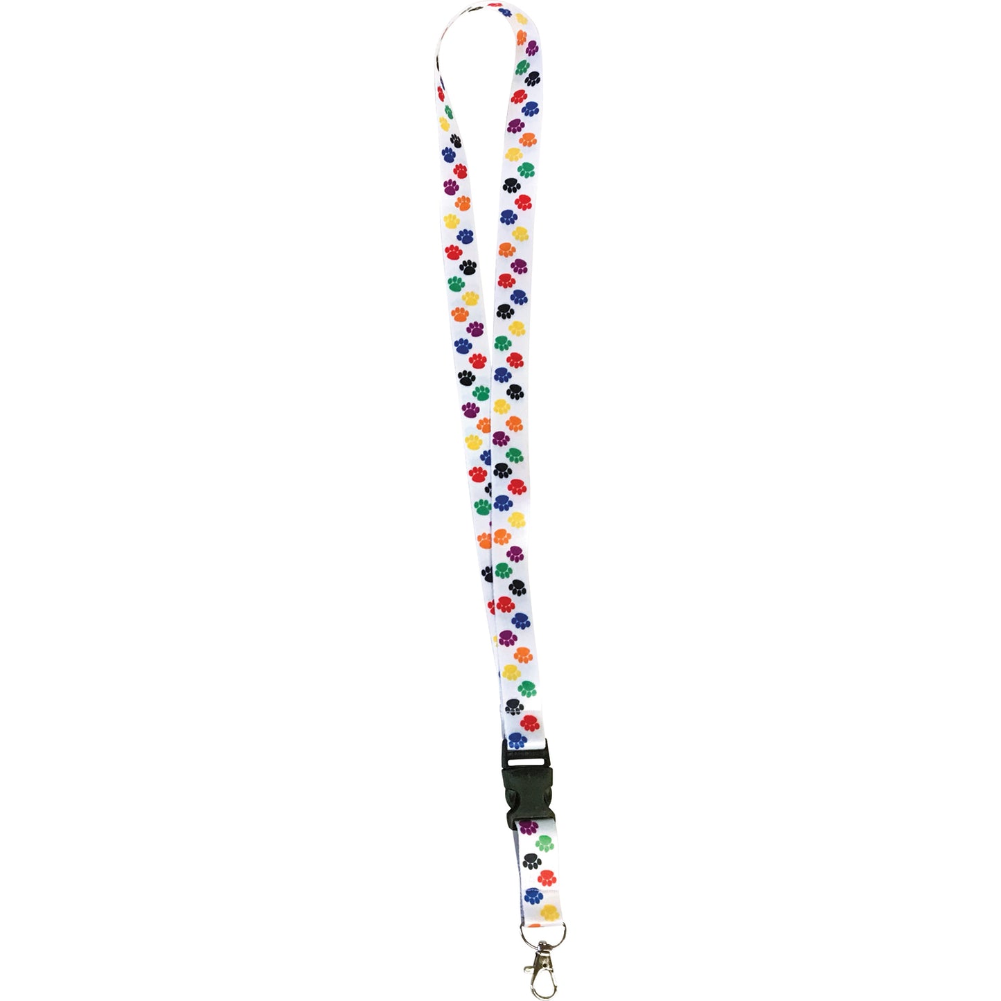 Colorful Paw Print Lanyard