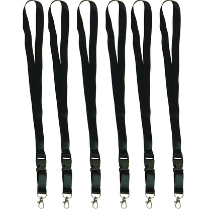 Black Lanyard, Pack of 6