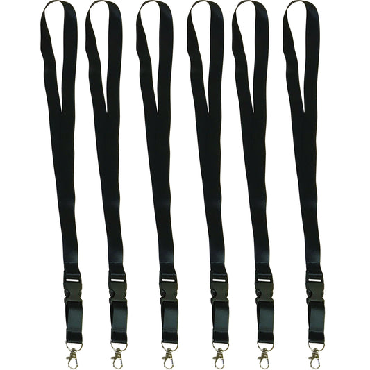 Black Lanyard, Pack of 6