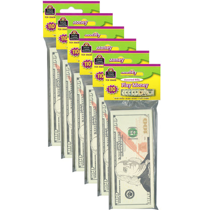 Play Money: Assorted Bills, 110 Per Pack, 6 Packs