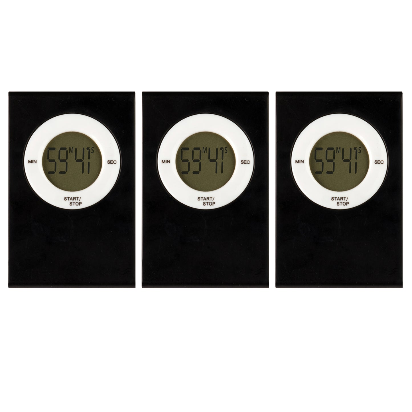 Magnetic Digital Timer, Black, Pack of 3