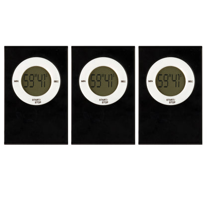 Magnetic Digital Timer, Black, Pack of 3