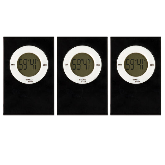 Magnetic Digital Timer, Black, Pack of 3