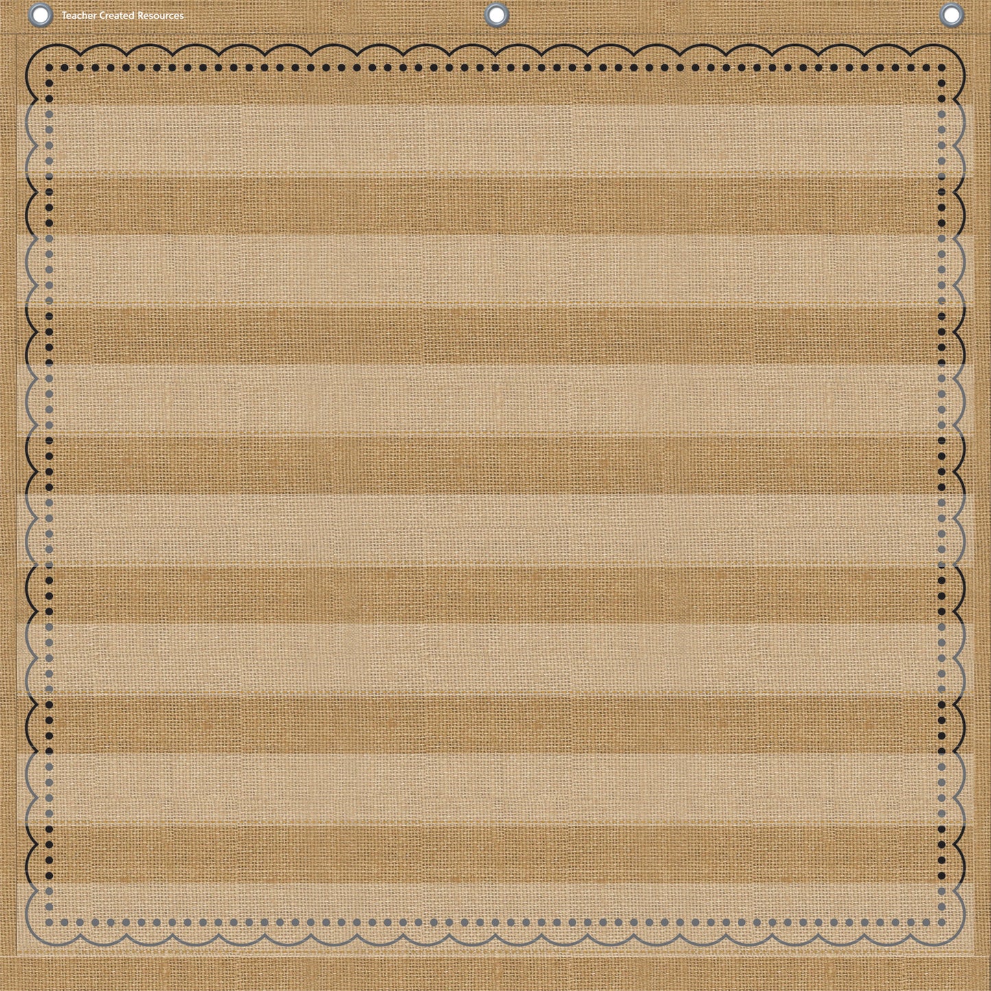 7-Pocket Pocket Chart, Burlap Design, 28" x 28"