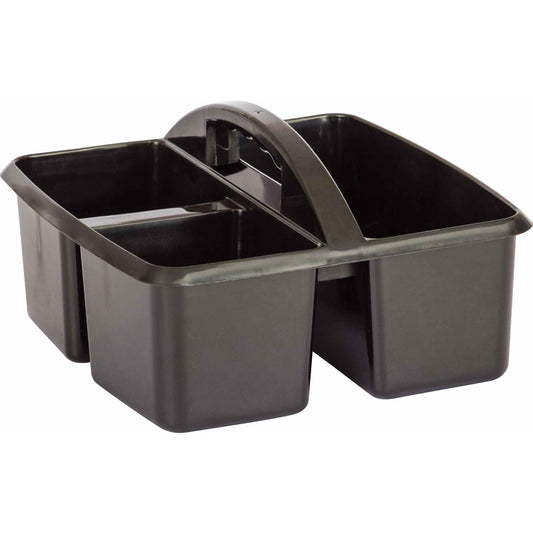 Black Plastic Storage Caddy, Pack of 6