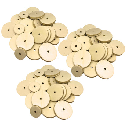 STEM Basics: Wooden Wheels, 60 Per Pack, 3 Packs