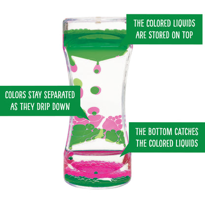 Pink & Green Liquid Motion Bubbler, Pack of 6