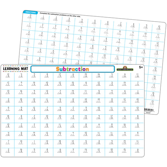 Subtraction Learning Mat