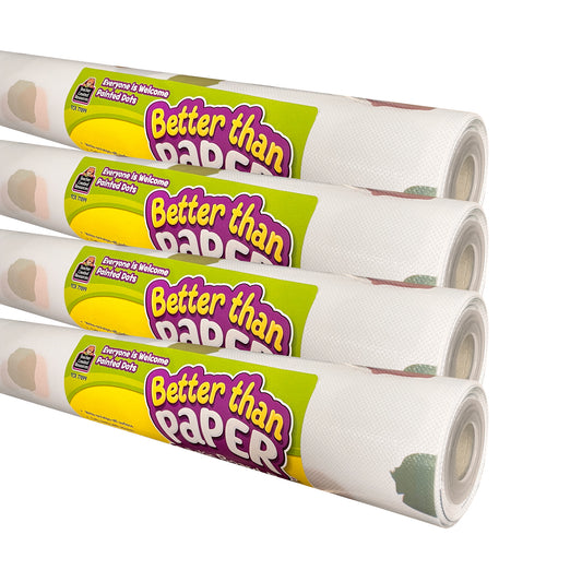 Better Than Paper Bulletin Board Roll, Everyone is Welcome Painted Dots, 4-Pack