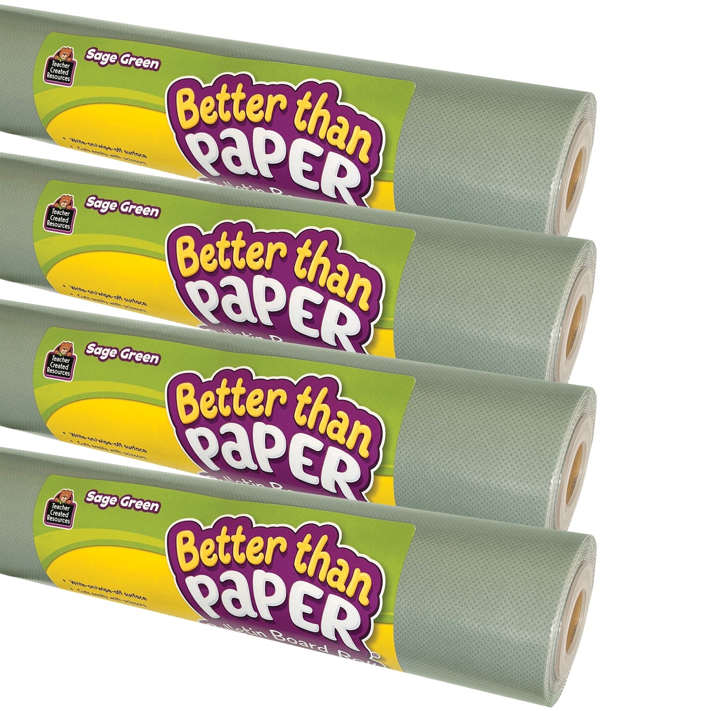 Better Than Paper® Bulletin Board Roll, Sage Green, 4-Pack