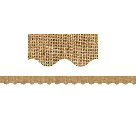 (6 PK) SHABBY CHIC BURLAP BORDER TRIM