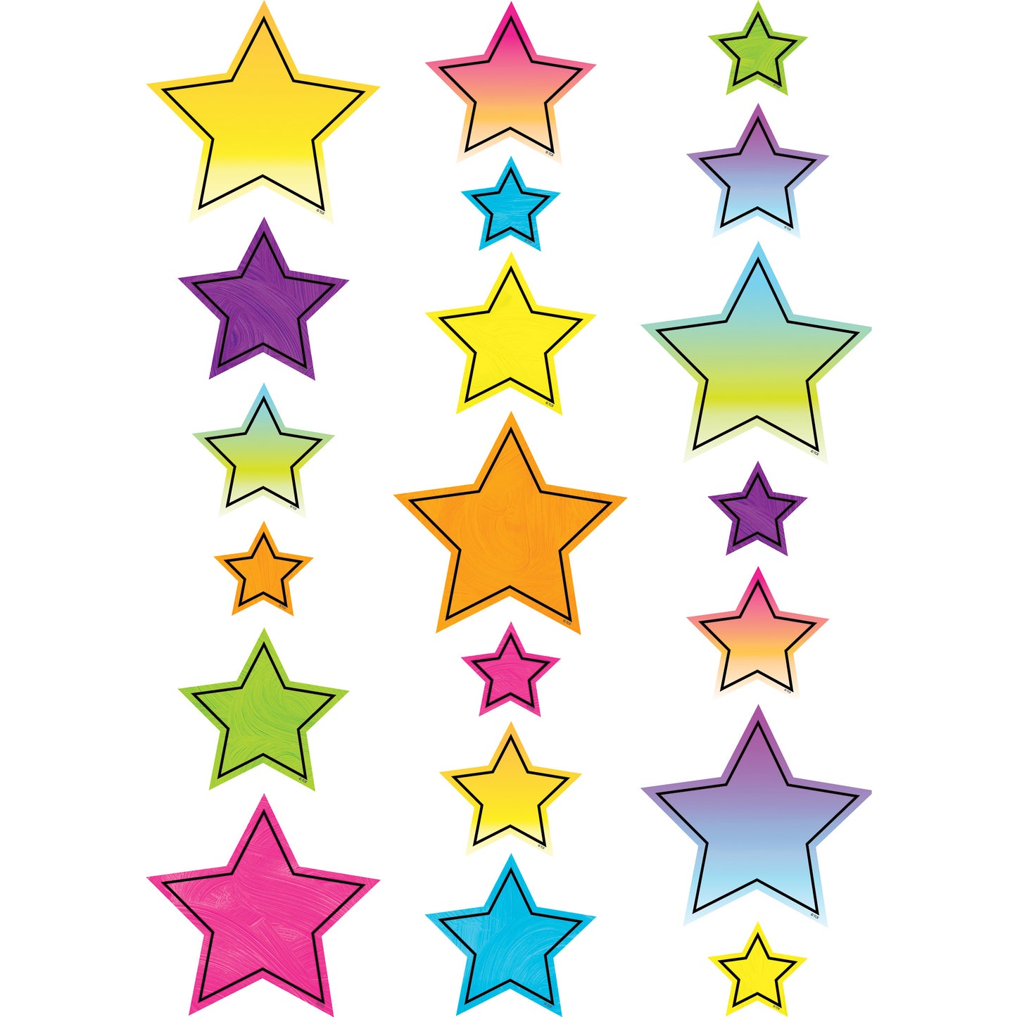 Brights 4Ever Star Accents, Assorted Sizes, Pack of 60