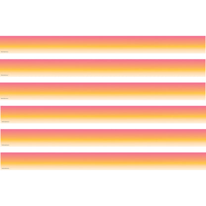 Pink and Orange Color Wash Straight Border Trim, 35 Feet Per Pack, 6 Packs