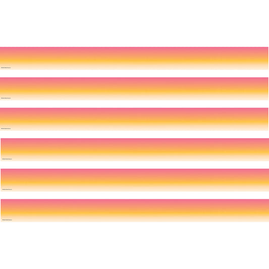 Pink and Orange Color Wash Straight Border Trim, 35 Feet Per Pack, 6 Packs