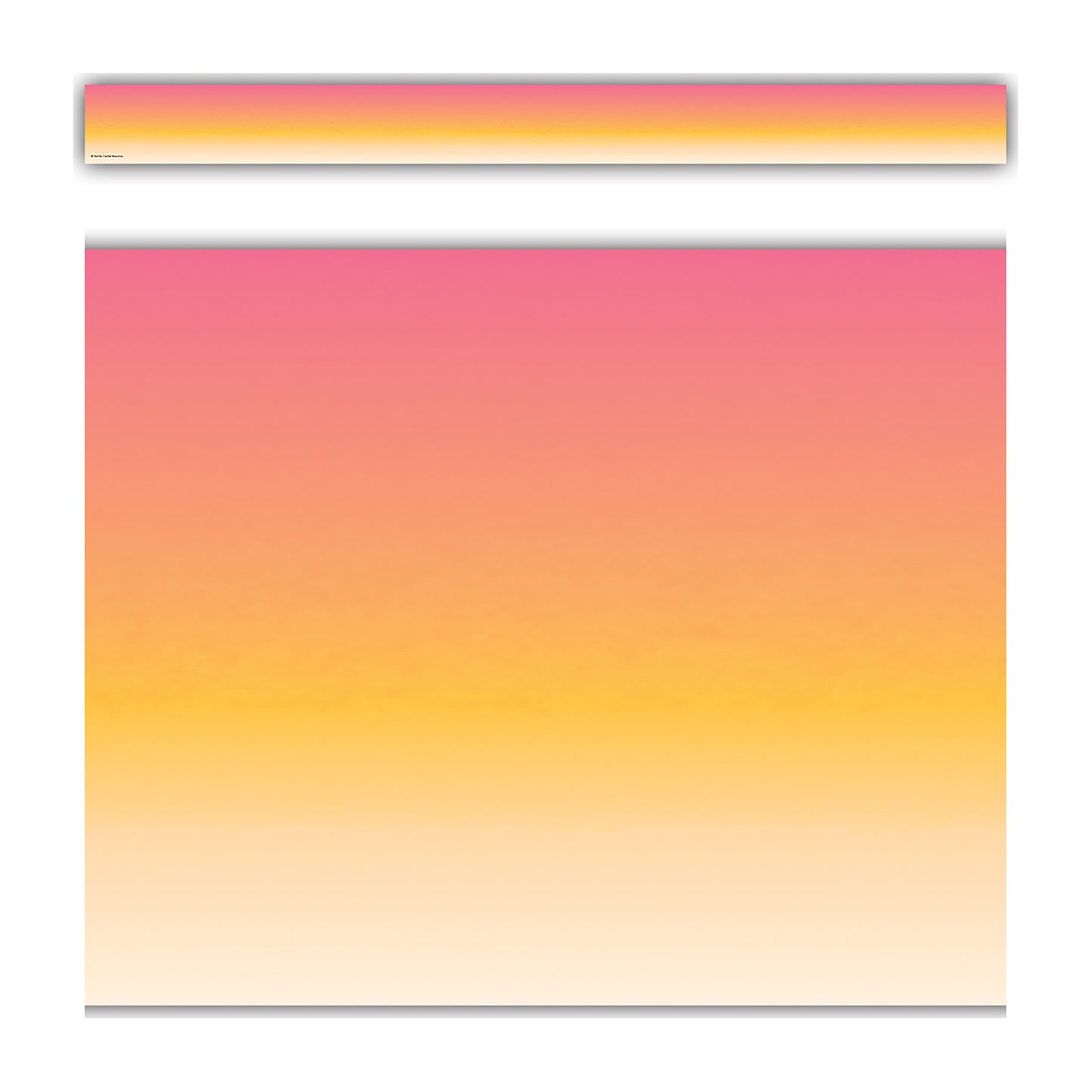 Pink and Orange Color Wash Straight Border Trim, 35 Feet