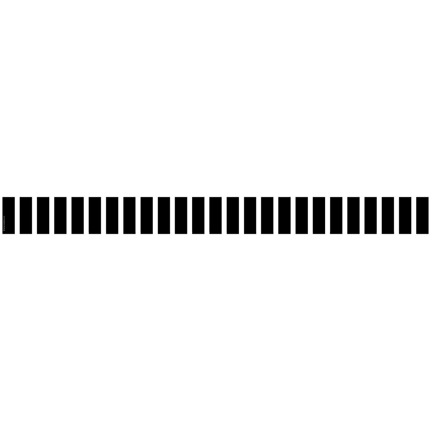 Black and White Vertical Stripes Straight Border Trim, 35 Feet