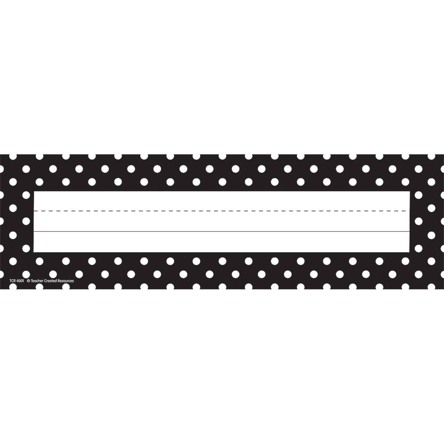 Black Polka Dots Flat Name Plates, Pack of 36