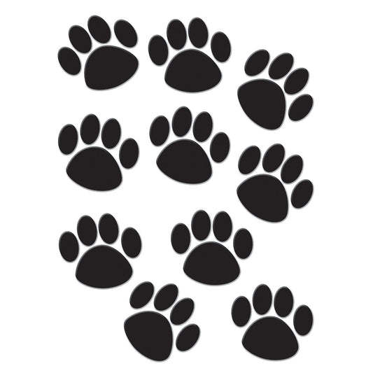 (6 PK) ACCENTS BLACK PAW PRINTS