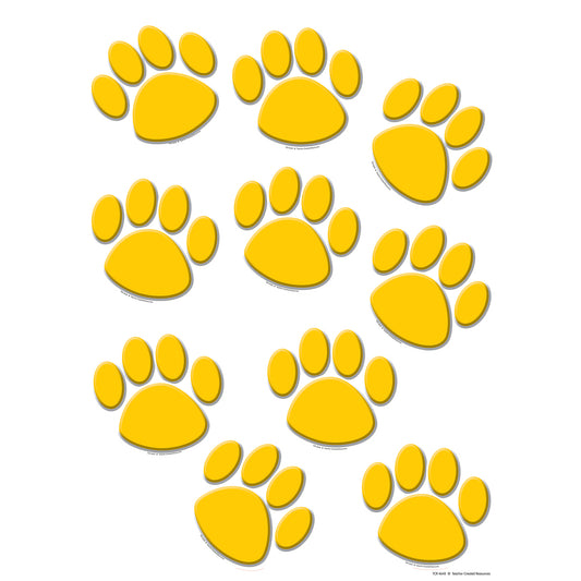 (6 PK) GOLD PAW PRINTS ACCENTS