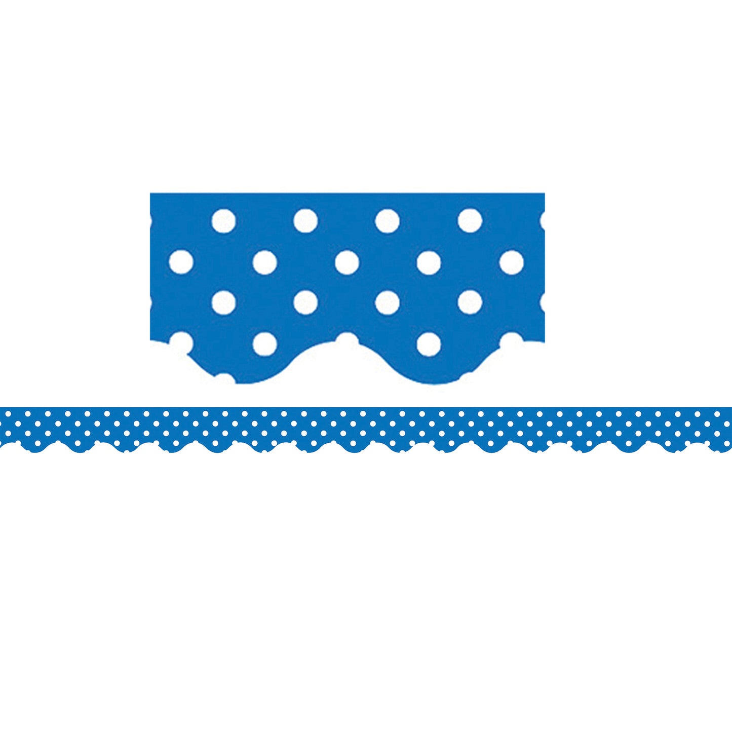 (12 PK) BLUE MINI POLKA DOTS BORDER TRIM