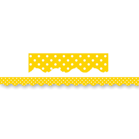 (12 PK) YELLOW MINI POLKA DOTS BORDER TRIM